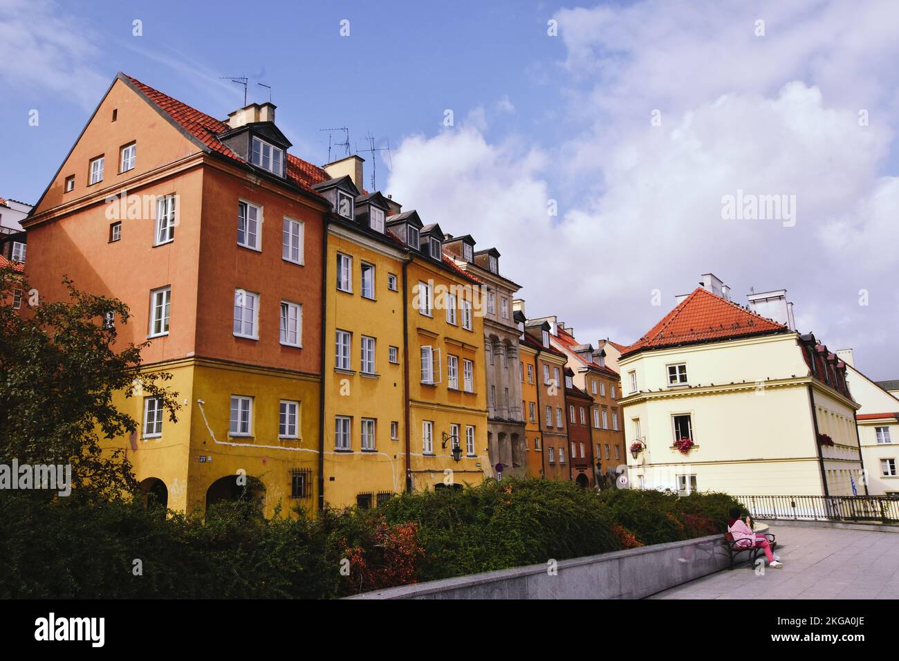 Colourful Buildings in the Old Town of Warsaw, Poland 2022 Stock Photo