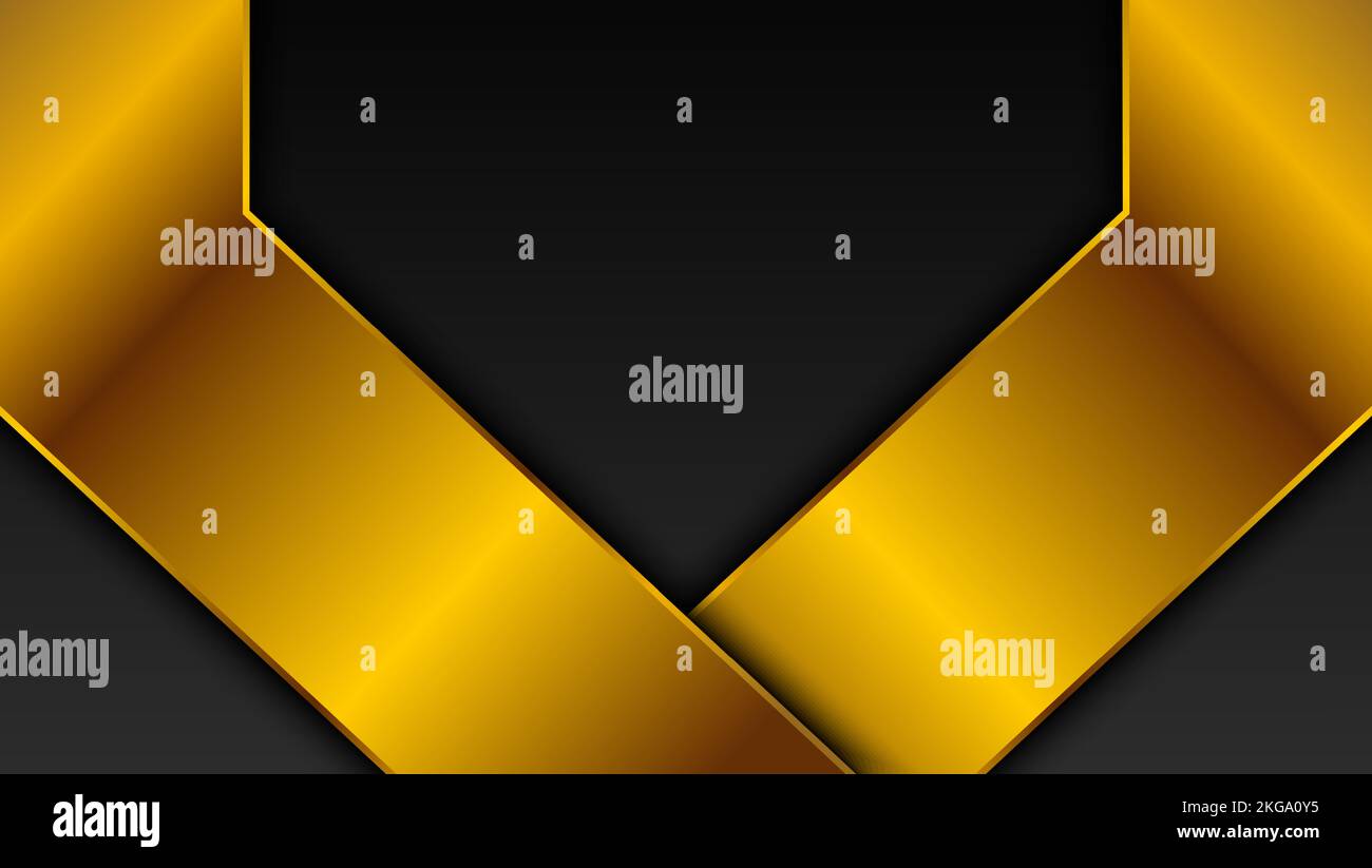 A vector illustration of an abstract black and golden background Stock ...
