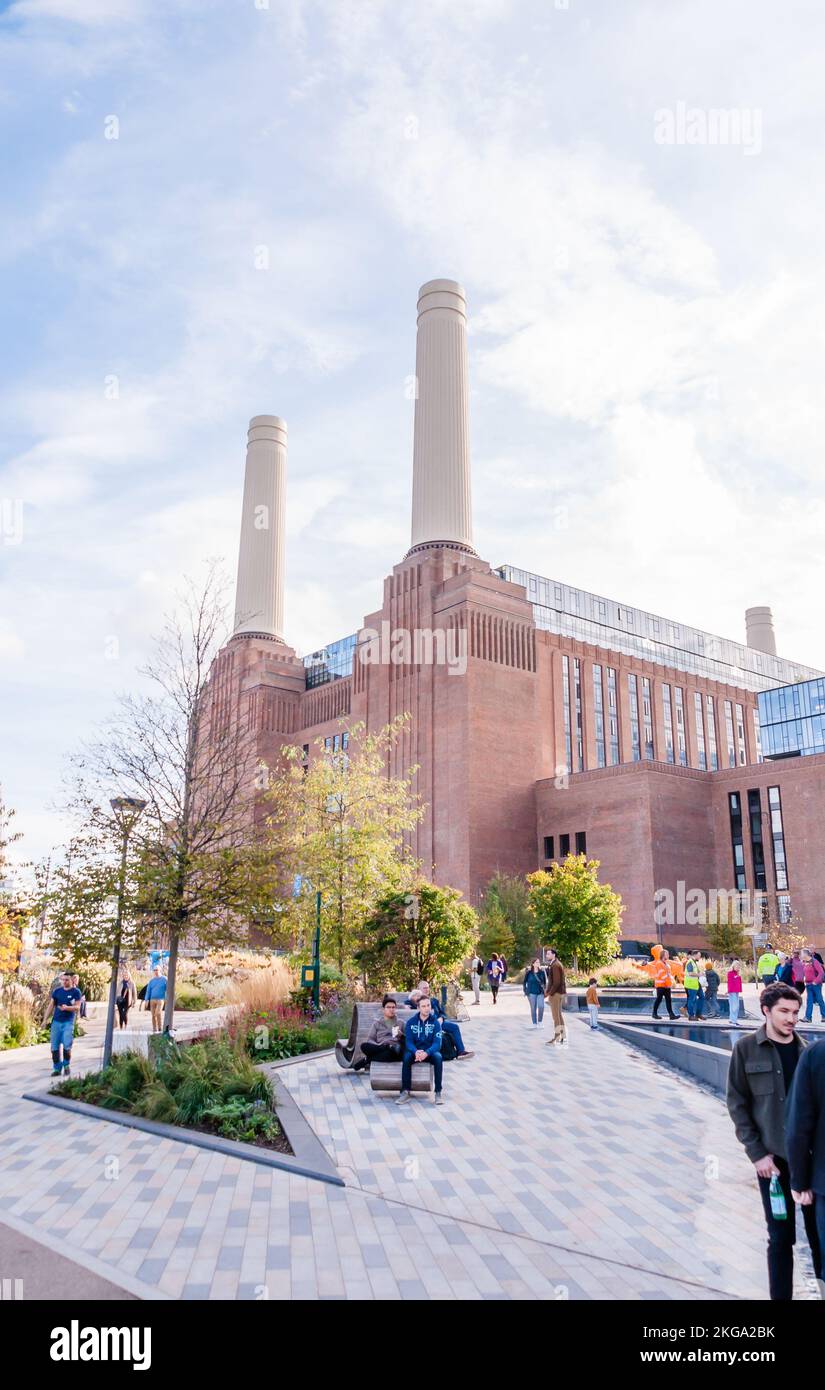 Battersea Power station, renovated and new outdoor public landscape