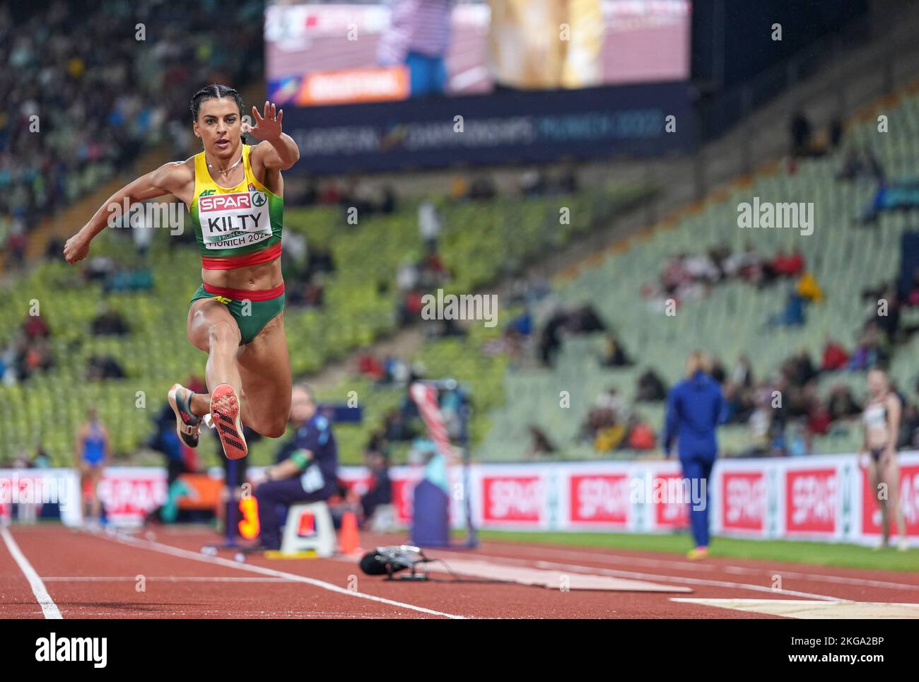 Dovilė Kilty participating in the long jump of the European Athletics ...