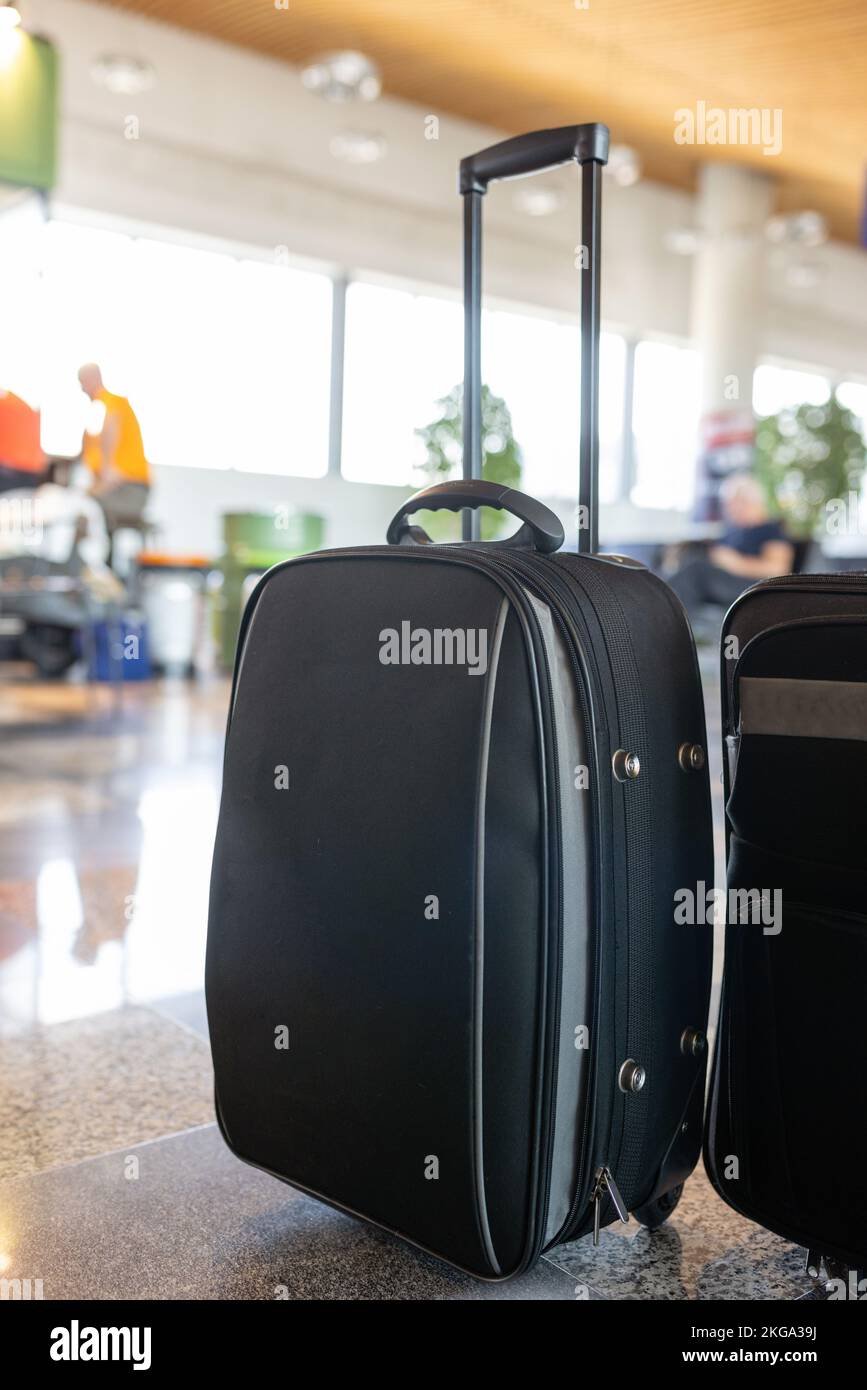 Red Detailed Rolling Suitcase Roller Aboard Cabin Luggage Trolley Case  Flight Bag On Wheel Stock Illustration - Download Image Now - iStock