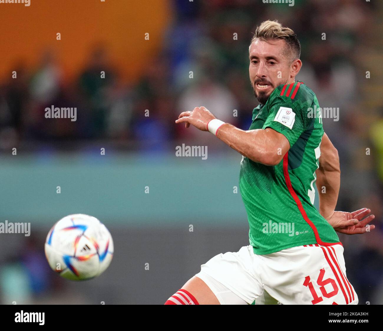 Mexico's Hector Herrera during the FIFA World Cup Group C match at Stadium 974, Rass Abou Aboud. Picture date: Tuesday November 22, 2022. Stock Photo