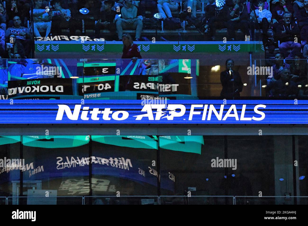 Final tournament ATP (Nitto ATP Finals) in Turin. The final. The award  ceremony for the winner