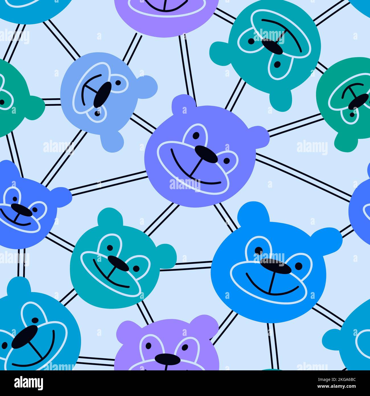 Cartoon toys animals seamless fluffy bears pattern for wrapping paper ...