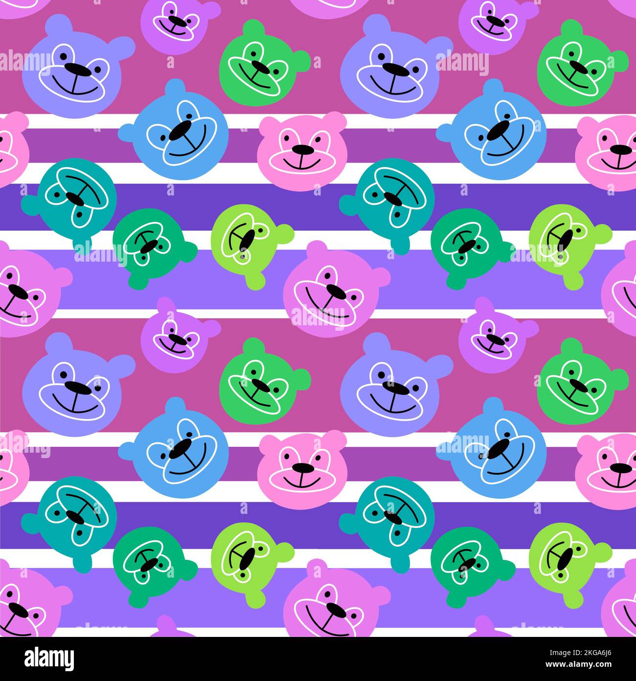 Cartoon toys animals seamless fluffy bears pattern for wrapping paper ...