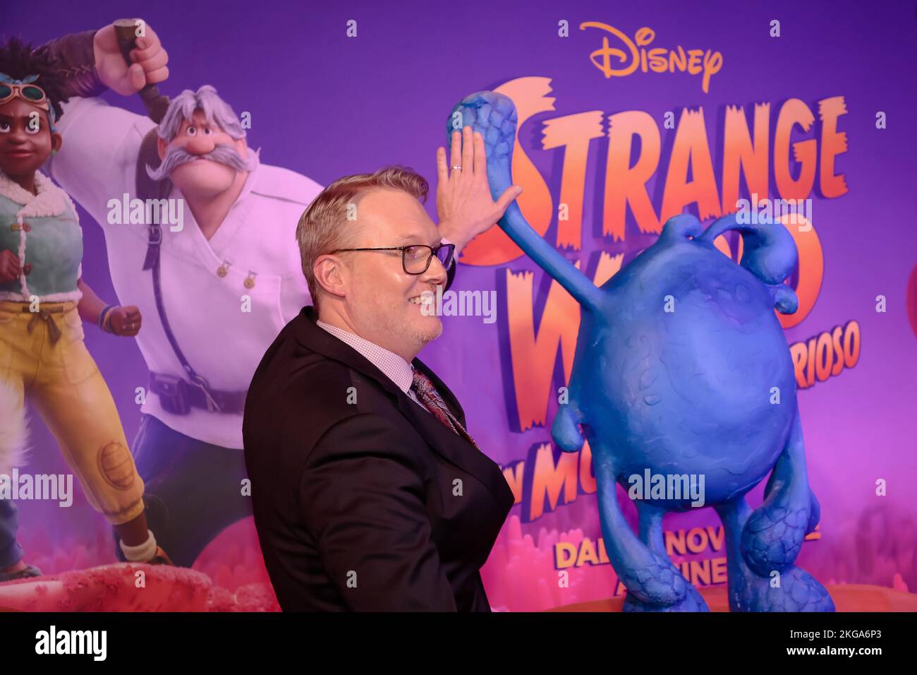 Rome, Italy - 21 Nov 2022: Don Hall attends the red carpet of the premiere of the animated film 'Strange World - Un Mondo Misterioso' at The Space Cinema Moderno. Rome, Italy. Stock Photo