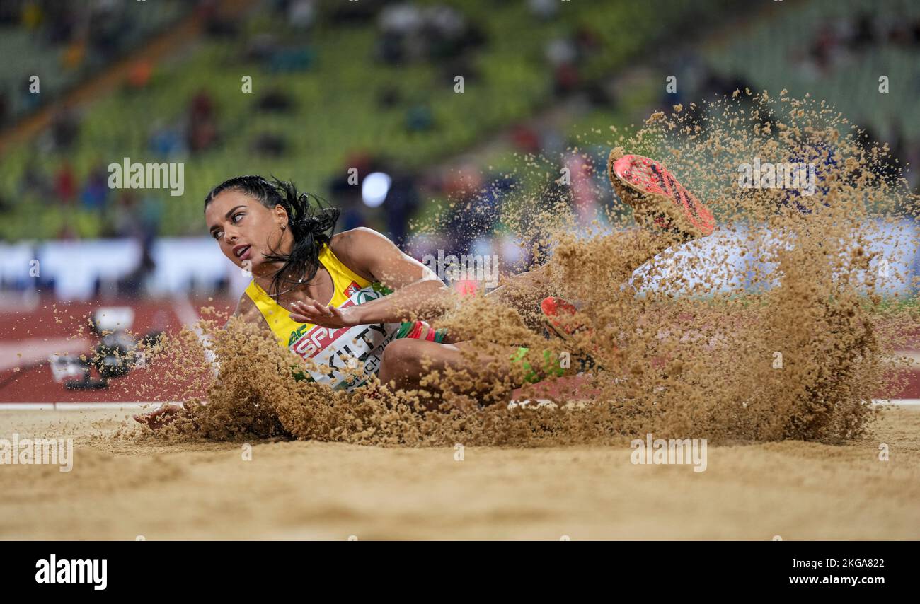 Dovilė Kilty participating in the long jump of the European Athletics ...