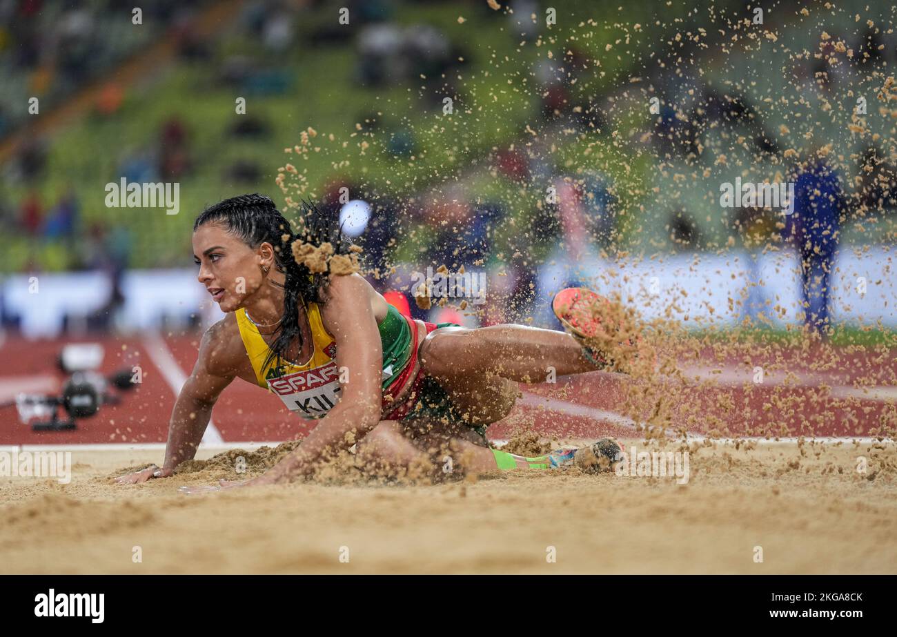 Dovilė Kilty participating in the long jump of the European Athletics ...