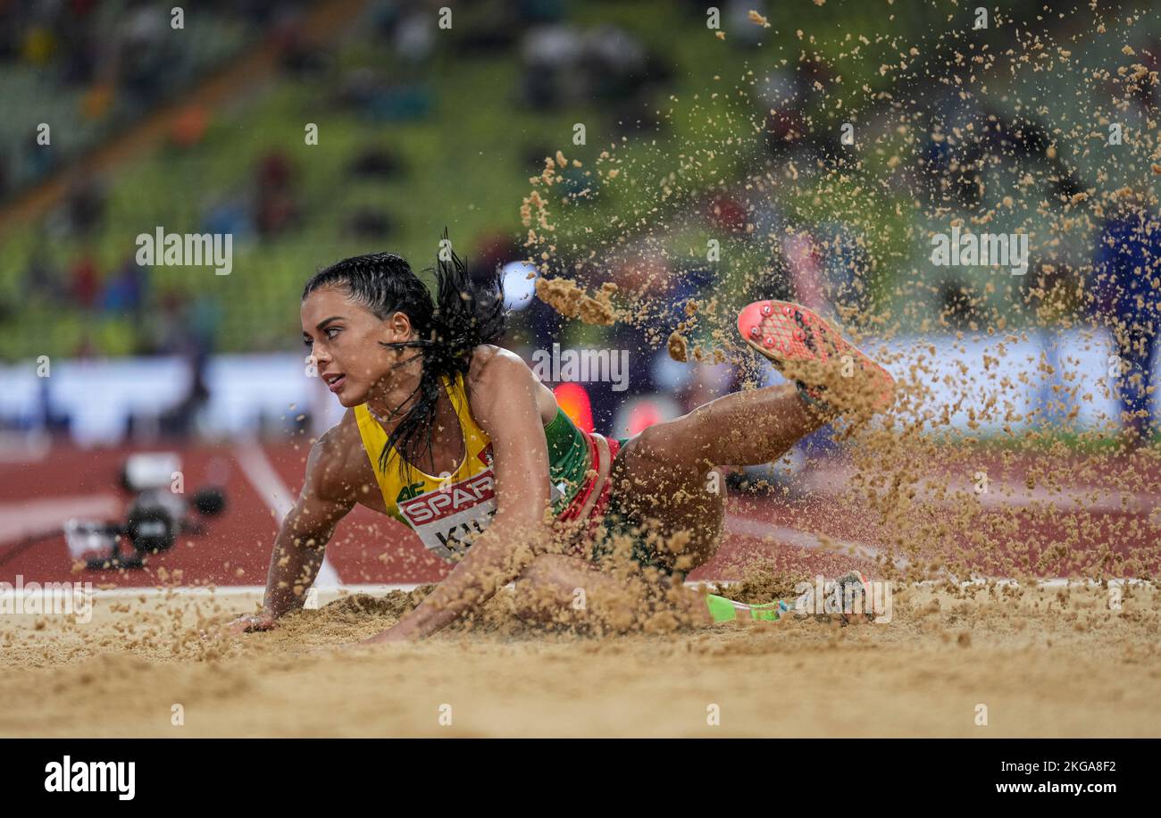 Dovilė Kilty participating in the long jump of the European Athletics ...