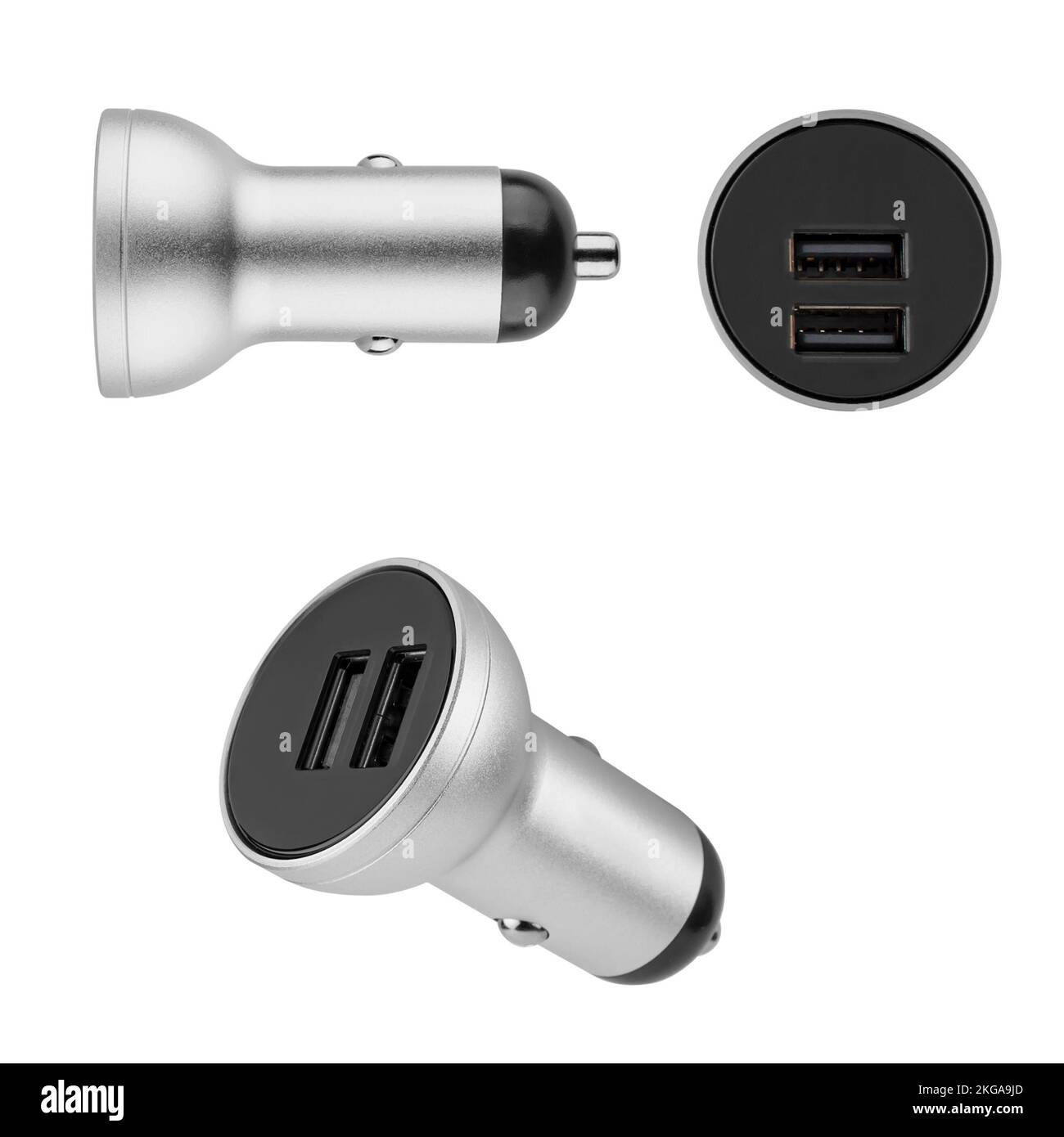 charger from the cigarette lighter in the car for the phone, on a white