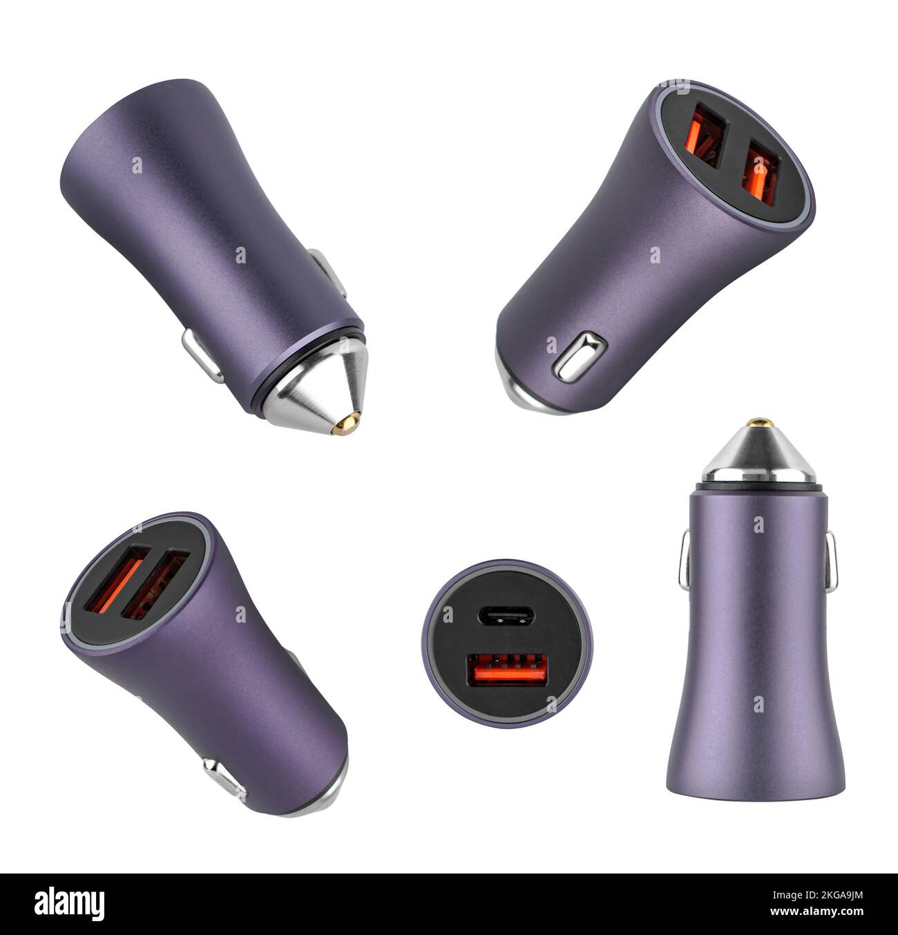 charger from the cigarette lighter in the car for the phone, on a white