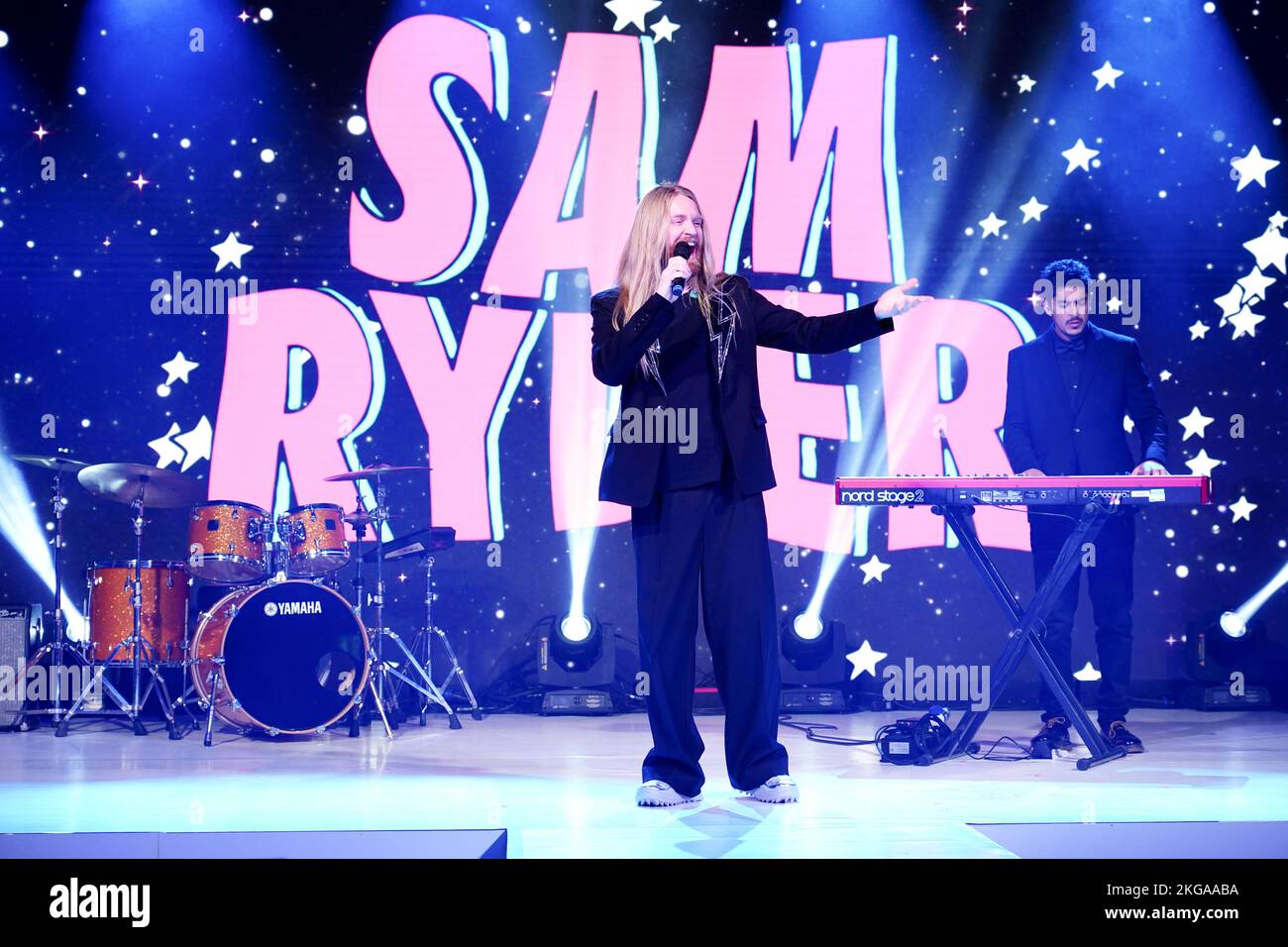 Sam Ryder performs at Global's Make Some Noise Night at The Londoner Hotel, in Leicester Square, London. Picture date: Tuesday November 22, 2022. Stock Photo