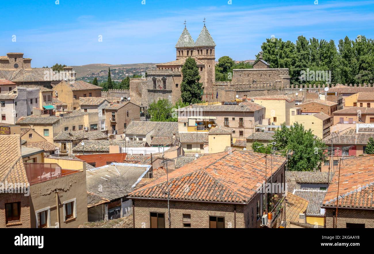 Old town skyline from Toledo, Spain Stock Photo