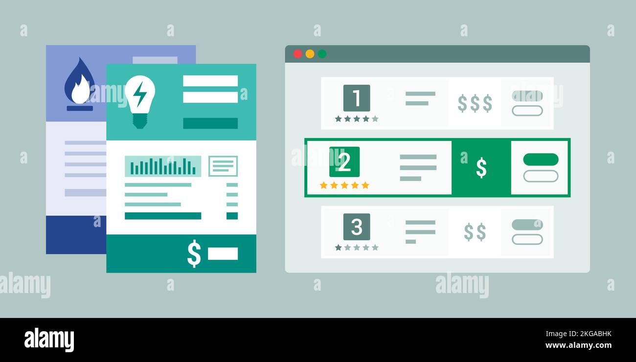 Gas electricity statement Stock Vector Images Alamy