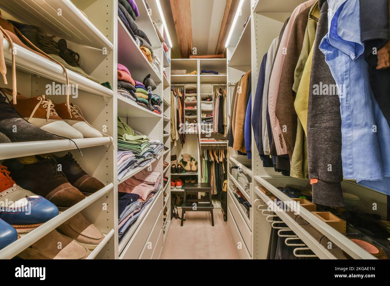 Walk in wardrobe with clothes and shoes hi-res stock photography and images  - Alamy