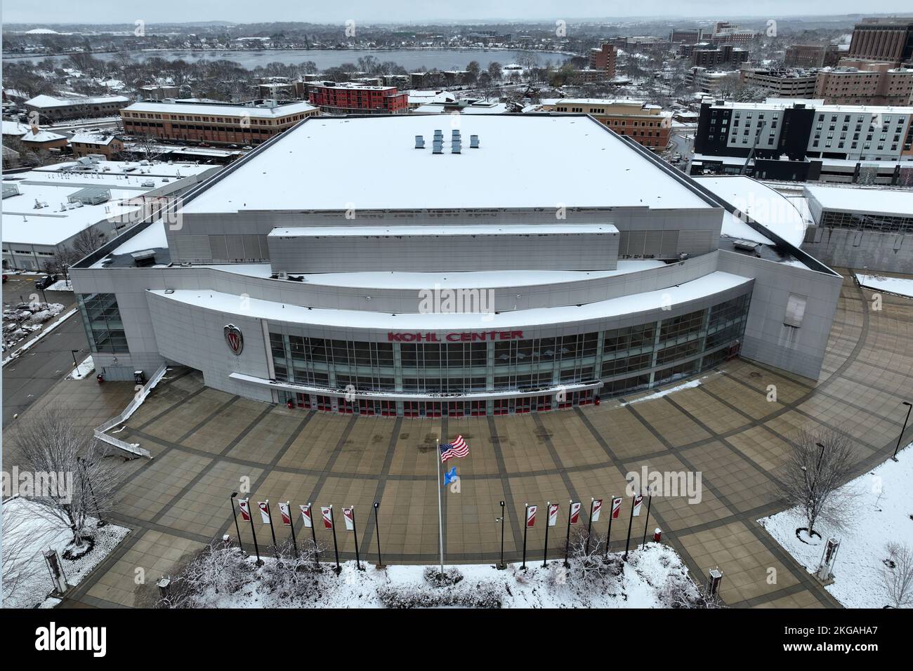 Madison, United States. 16th Nov, 2022. A general overall aerial view ...