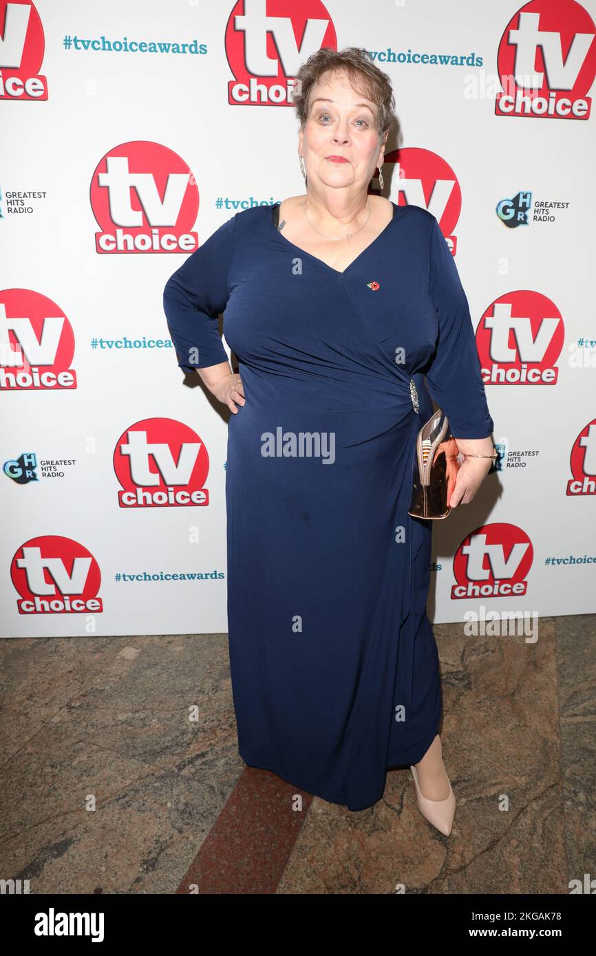 Anne Hegerty departs the annual TV Choice Awards at Hilton Hotel in