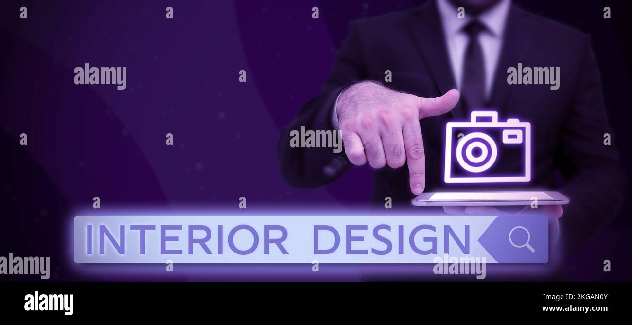 Text sign showing Interior Design. Business overview the art of ...