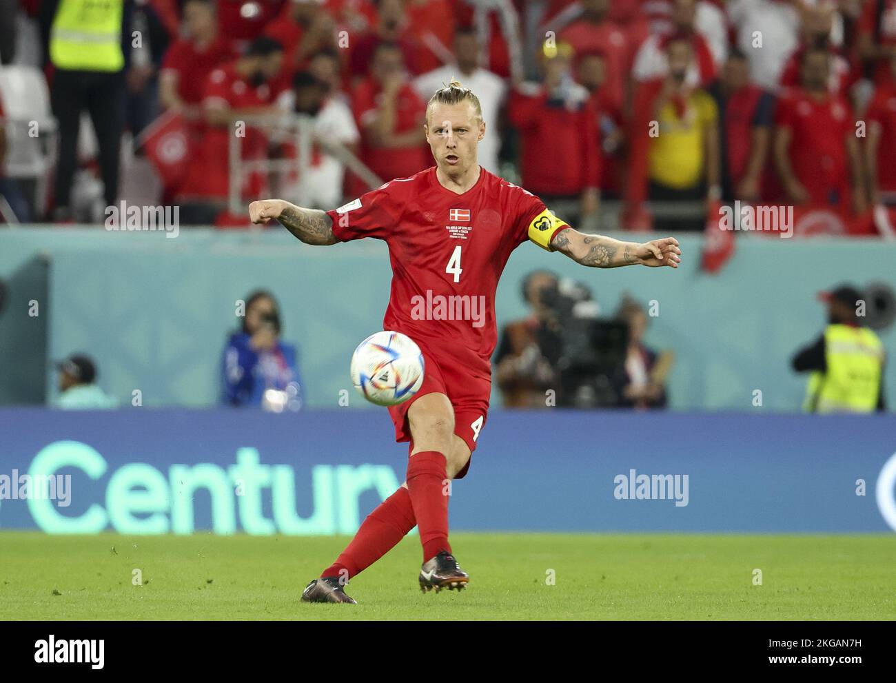 Simon Kjaer of Denmark during the FIFA World Cup 2022, Group D football ...