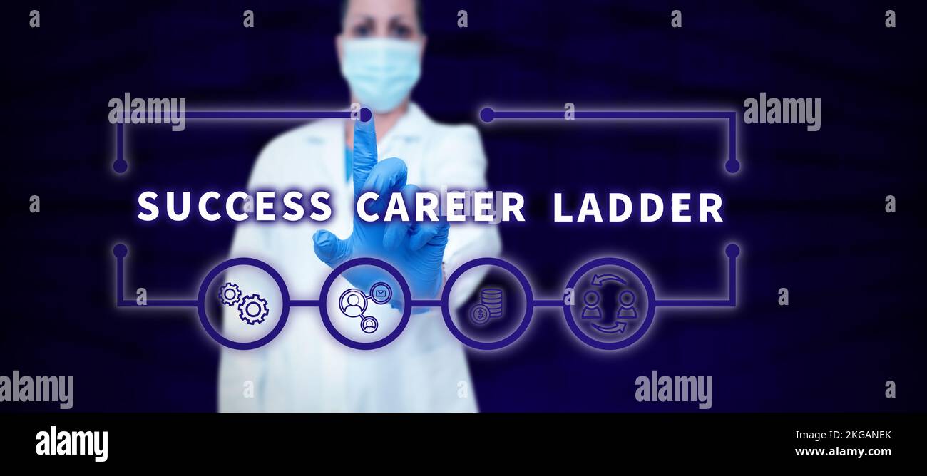 Conceptual caption Success Career Ladder. Business approach Movement up