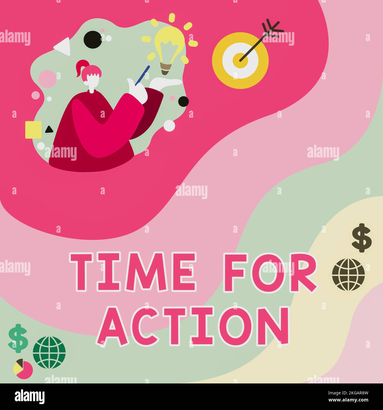 Hand writing sign Time For Action. Business overview Urgency Move ...