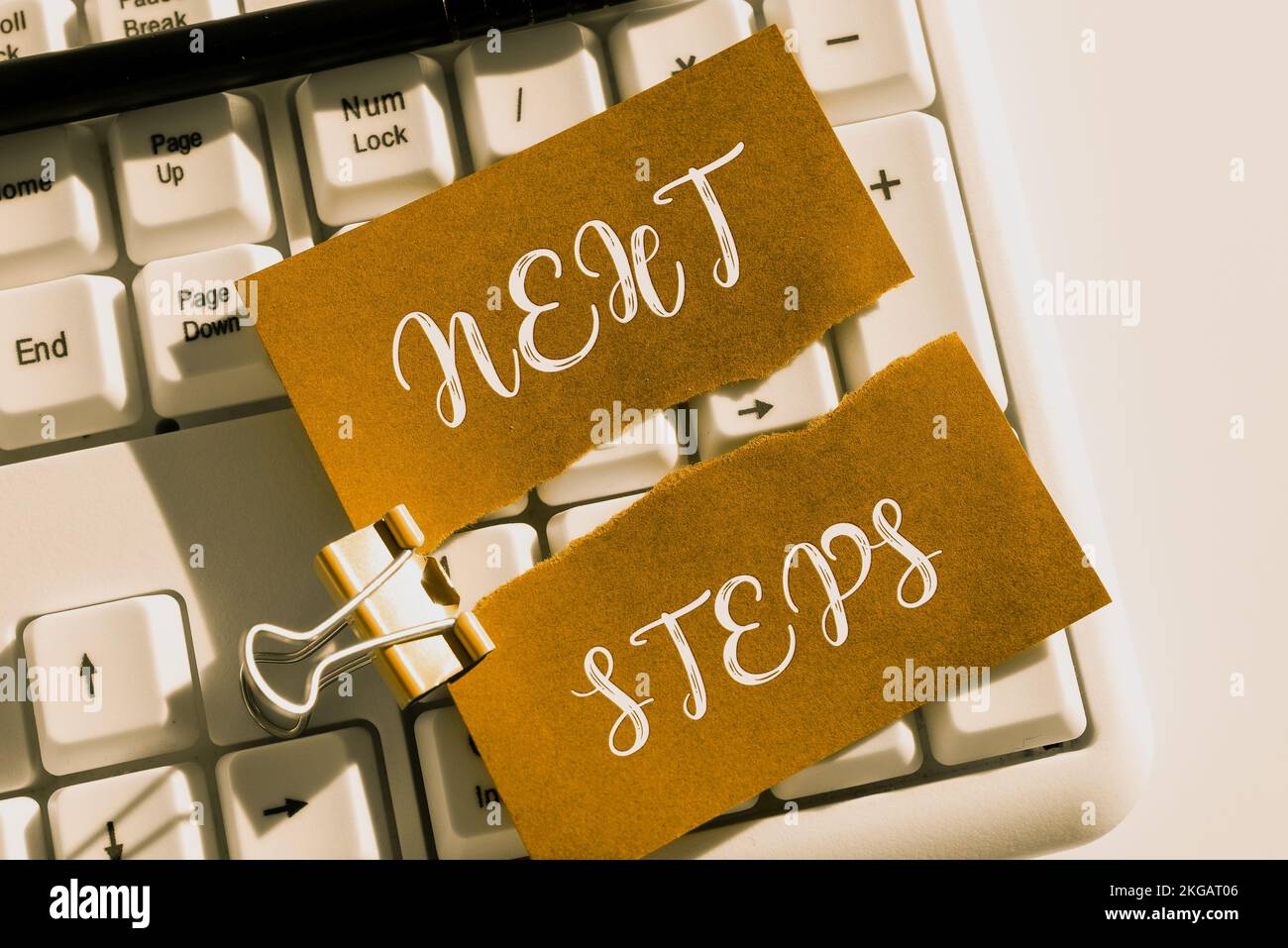 Inspiration showing sign Next Steps. Business overview numper of ...