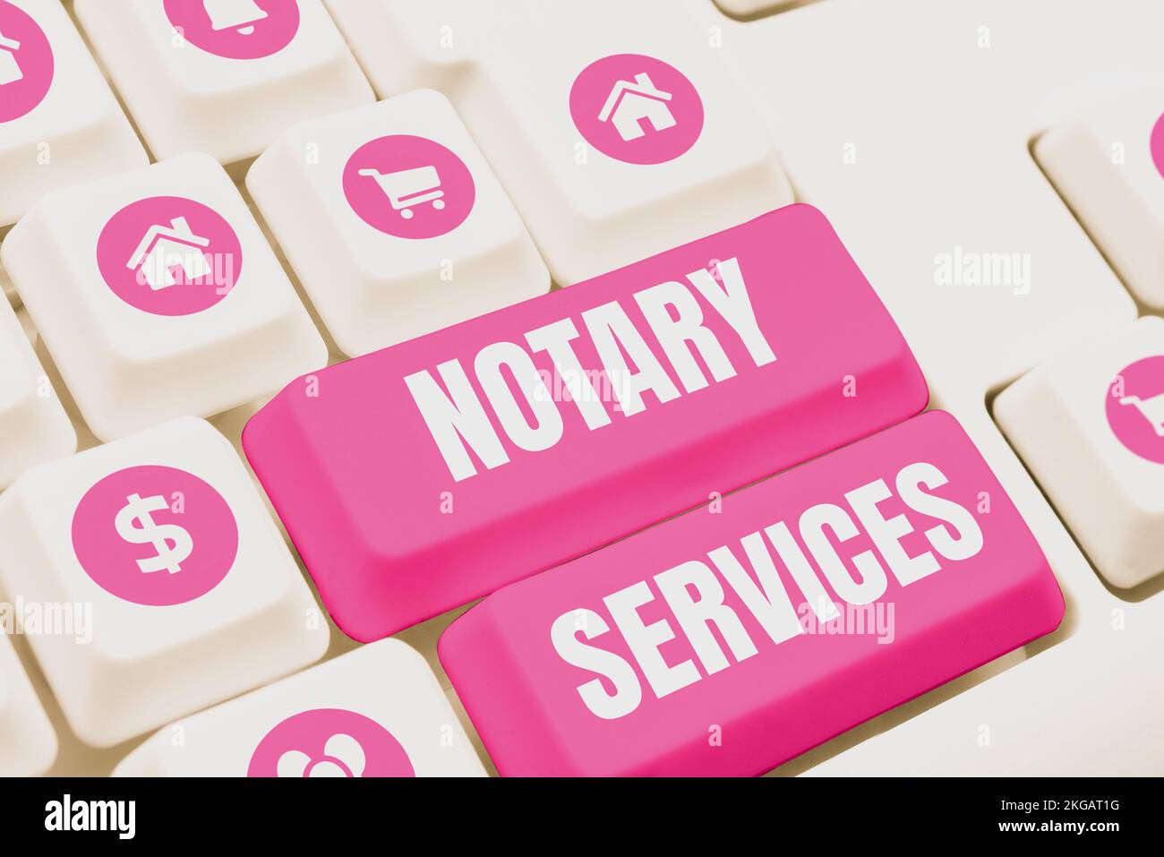 Text caption presenting Notary Services. Business idea services