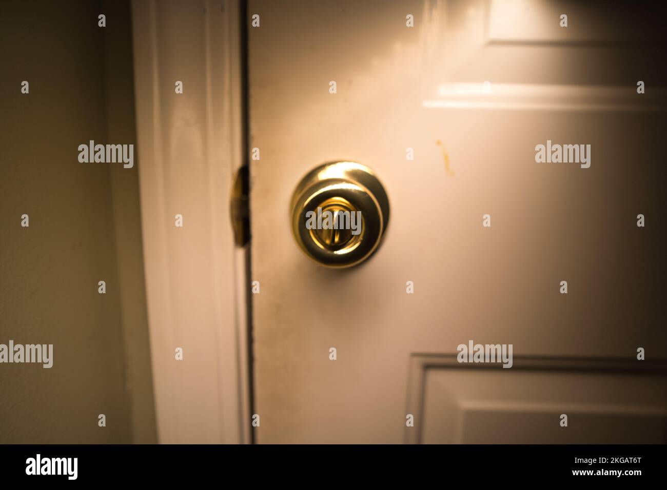 Indoor Door Knob locked form the inside Stock Photo Alamy