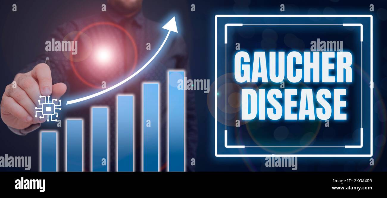 Conceptual display Gaucher Disease. Word for autosomal recessive inherited disorder of metabolism Stock Photo