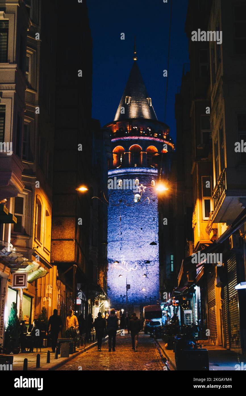 View of the Galata Tower from ancient times in Istanbul Stock Photo Alamy