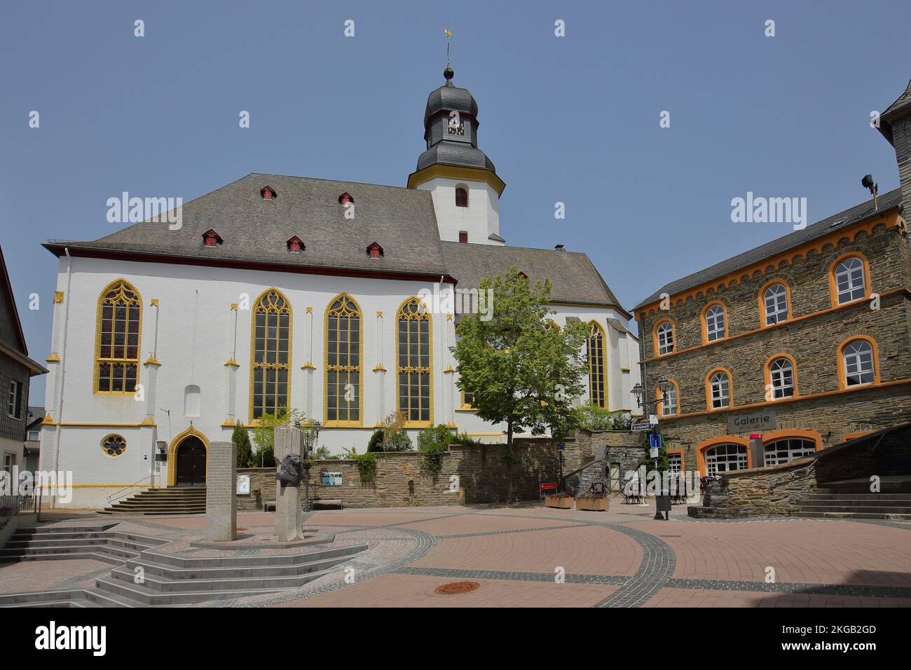 Late Gothic St. Stephen's Church, Simmern, Hunsrück, Rhineland-Palatinate, Germany, Europe Stock Photo