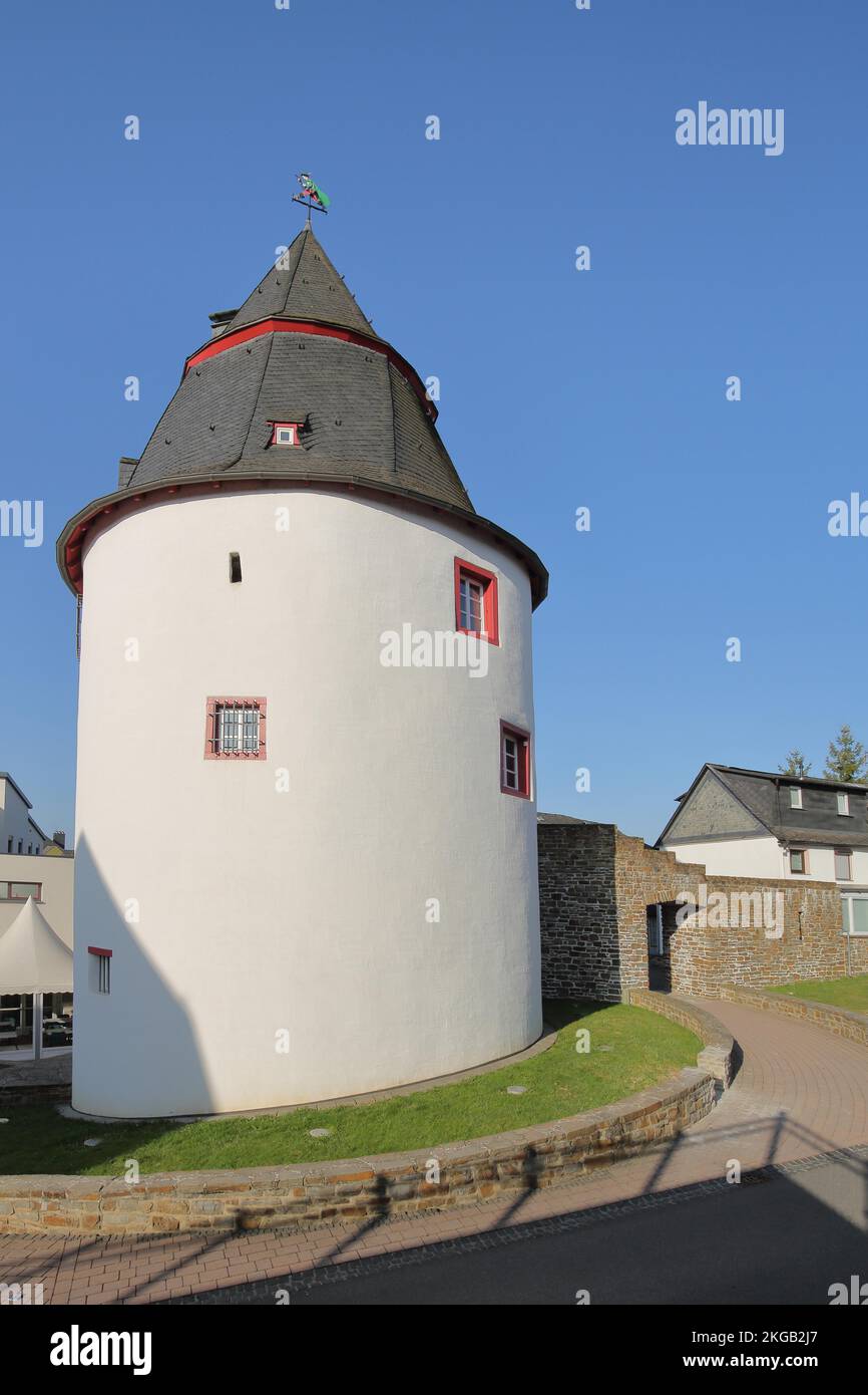 Schinderhannesturm landmark, Simmern, Hunsrück, Rhineland-Palatinate, Germany, Europe Stock Photo