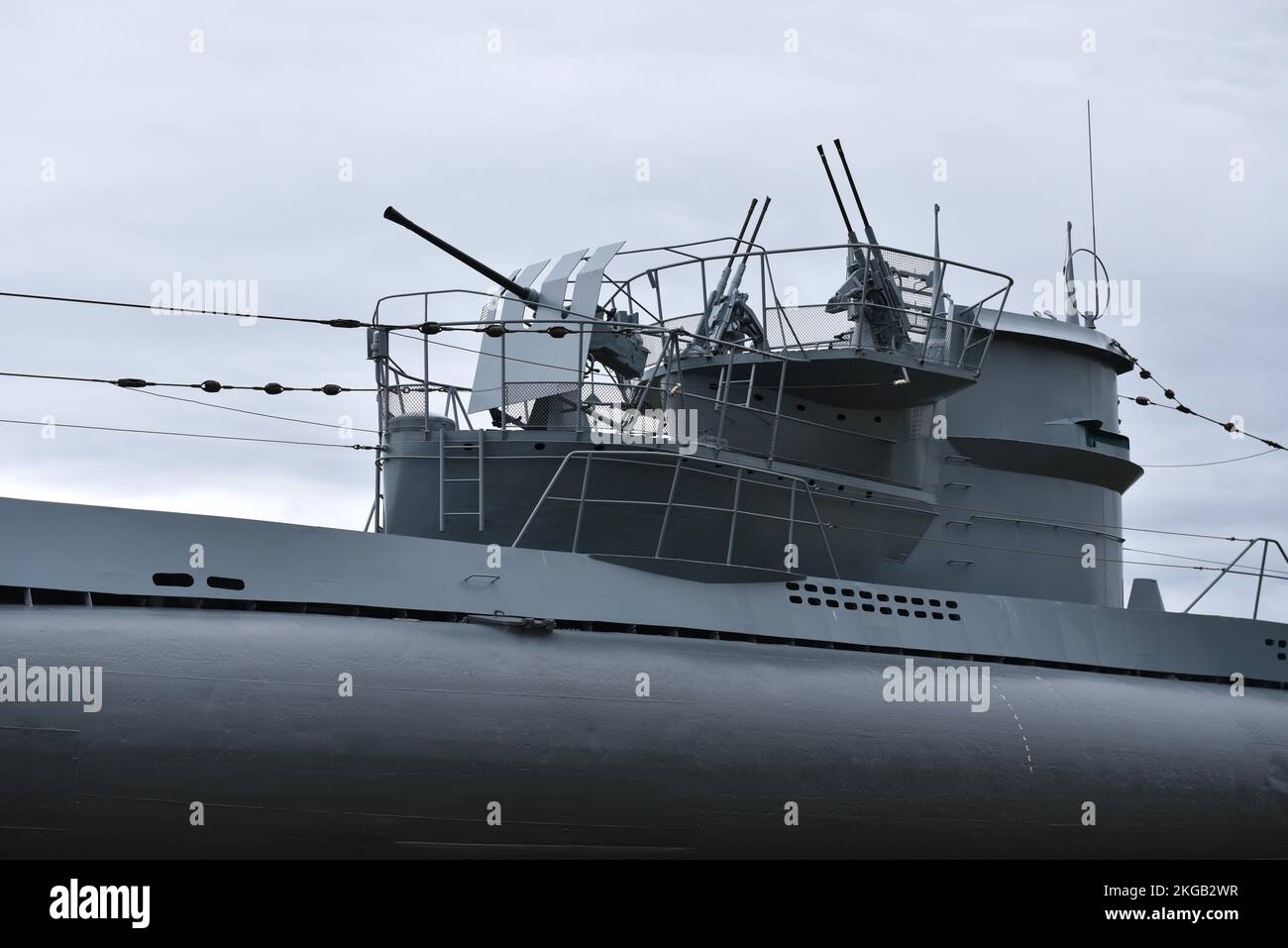 Gun turret of a submarine in Kiel, Schleswig-Holstein, Germany, Europe Stock Photo