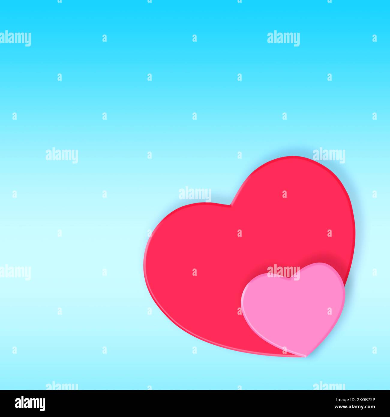 No love too big or too small. A graphic illustration of hearts. Stock Photo