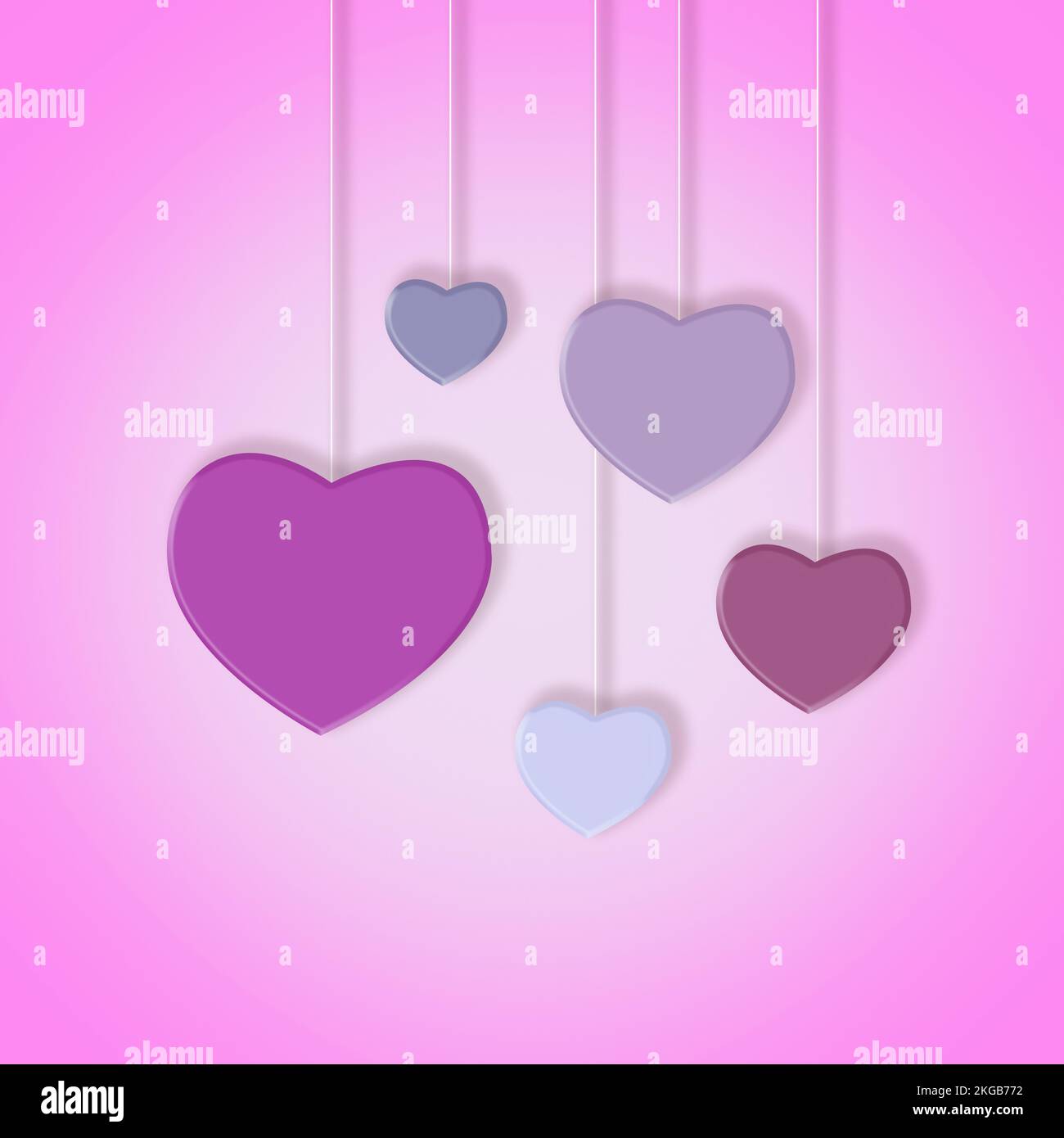 Pulling on your heart strings. A graphic illustration of hearts Stock