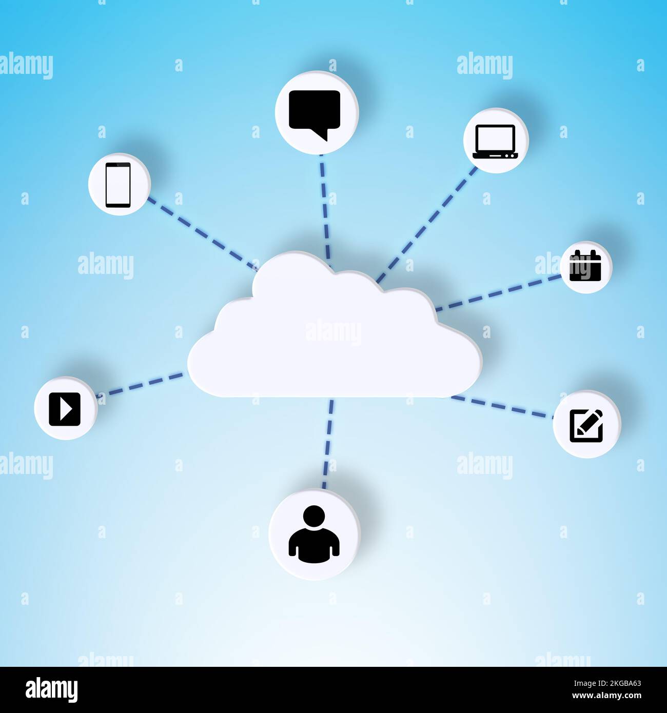 Storage for the upwardly mobile. Conceptual image representing modern cloud computing. Stock Photo