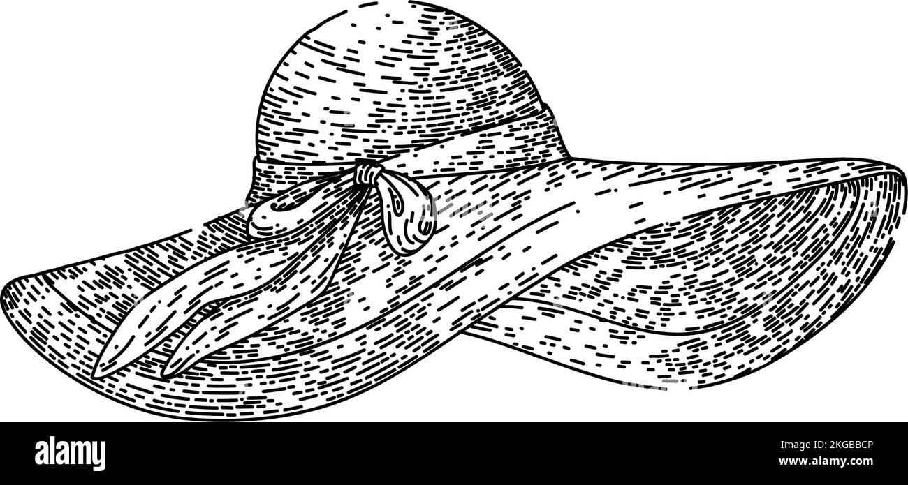 straw hat summer sketch hand drawn vector Stock Vector Image & Art Alamy
