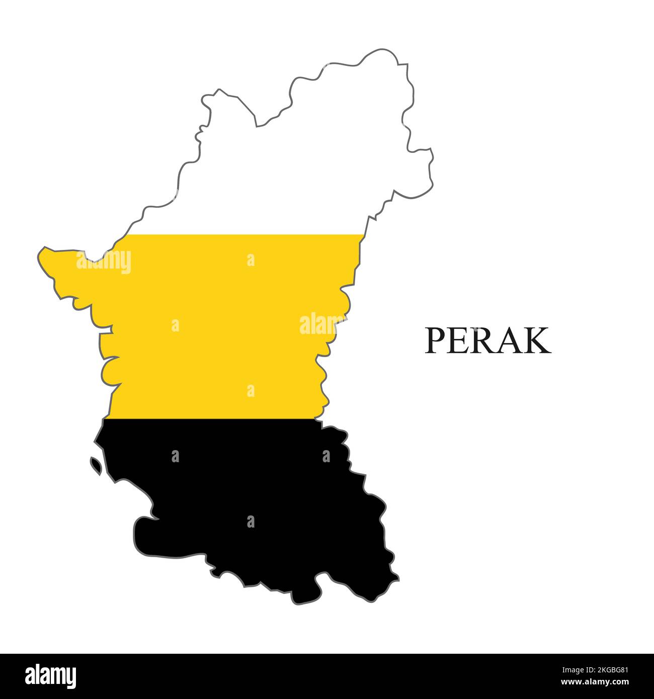 Perak map vector illustration. Malaysian city. State in Malaysia Stock Vector