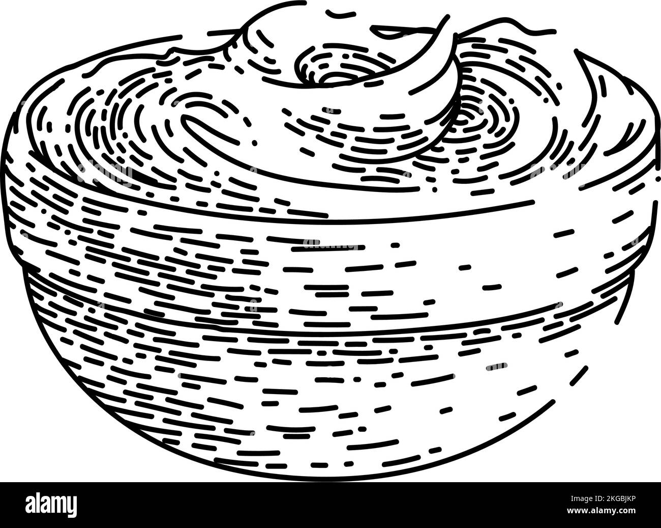 mustard bowl sketch hand drawn vector Stock Vector