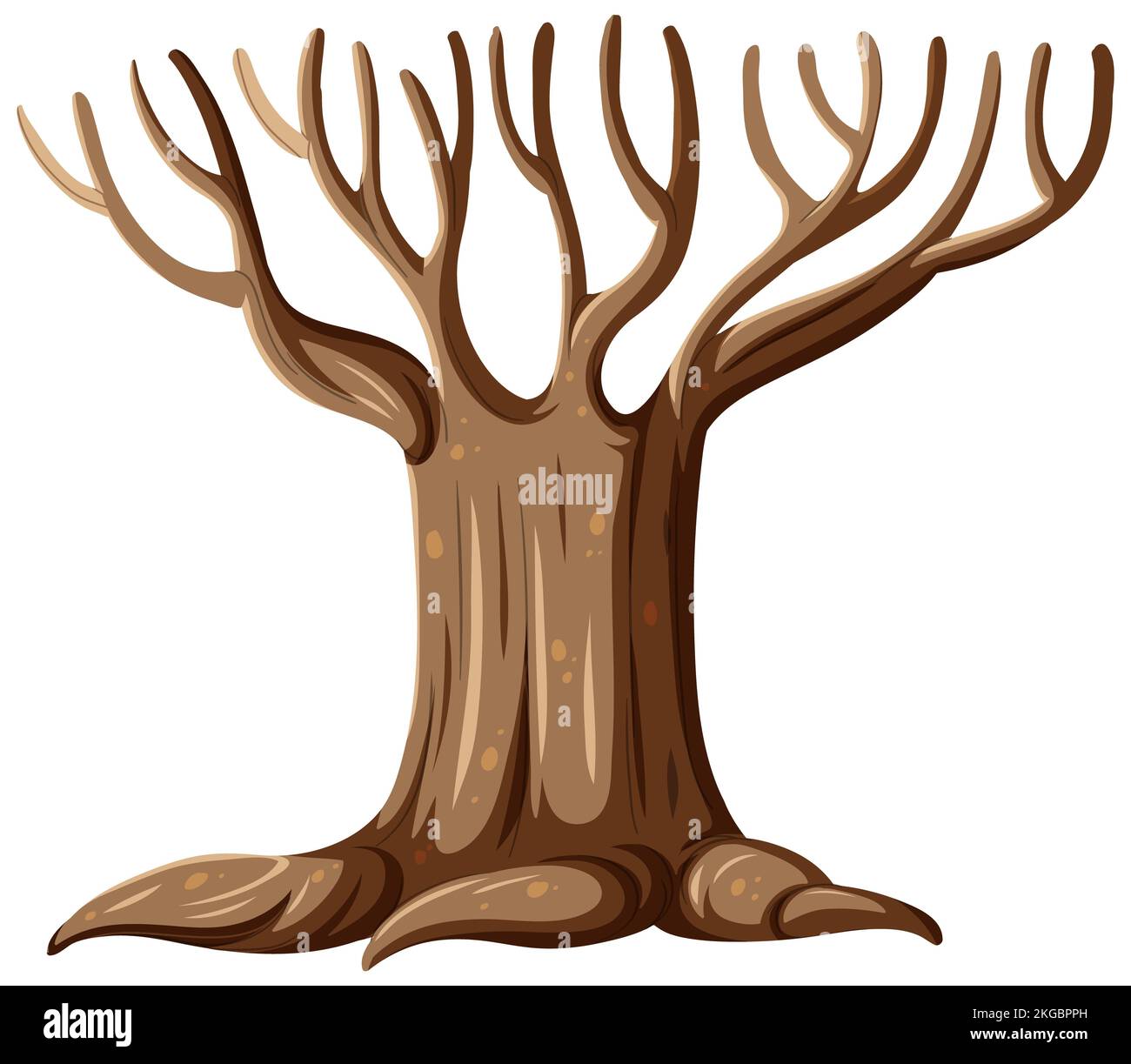 Isolated tree without leaves cartoon illustration Stock Photo - Alamy