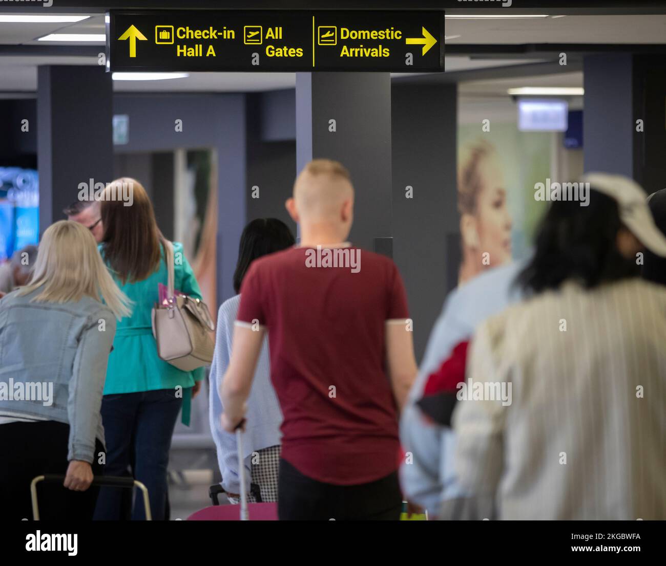File photo dated 31/05/19 of passengers at Leeds Bradford Airport, which has been named the UK's worst airport for security queues. A survey for consumer group Which? indicated that passengers waited an estimated average of 35 minutes at the West Yorkshire airport between February and August. Stock Photo