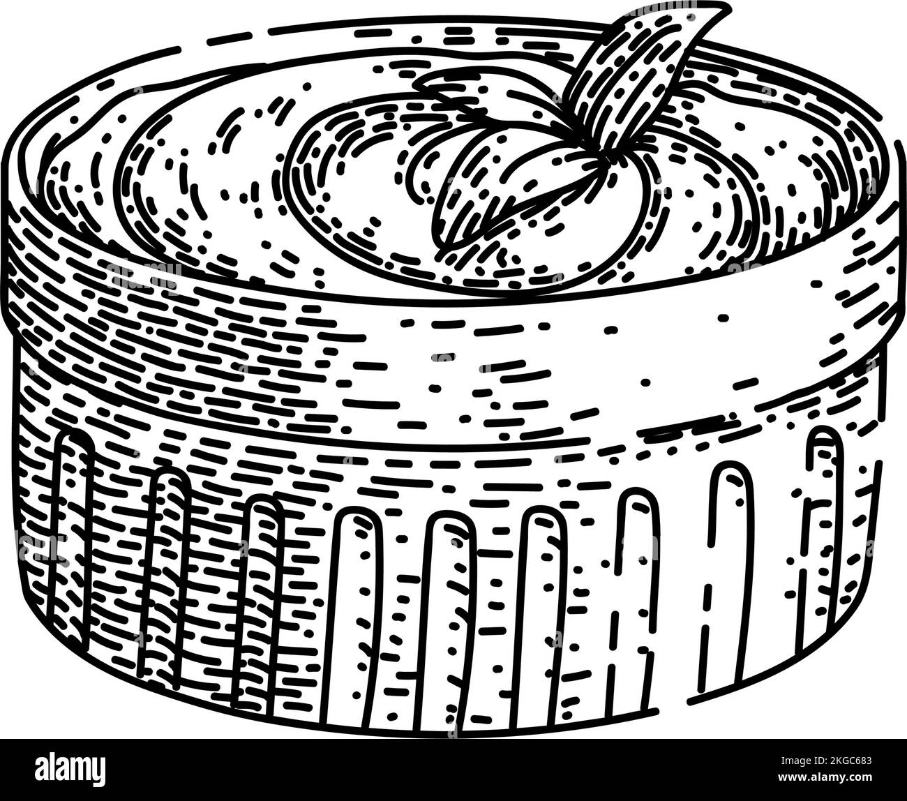 bowl pesto sketch hand drawn vector Stock Vector