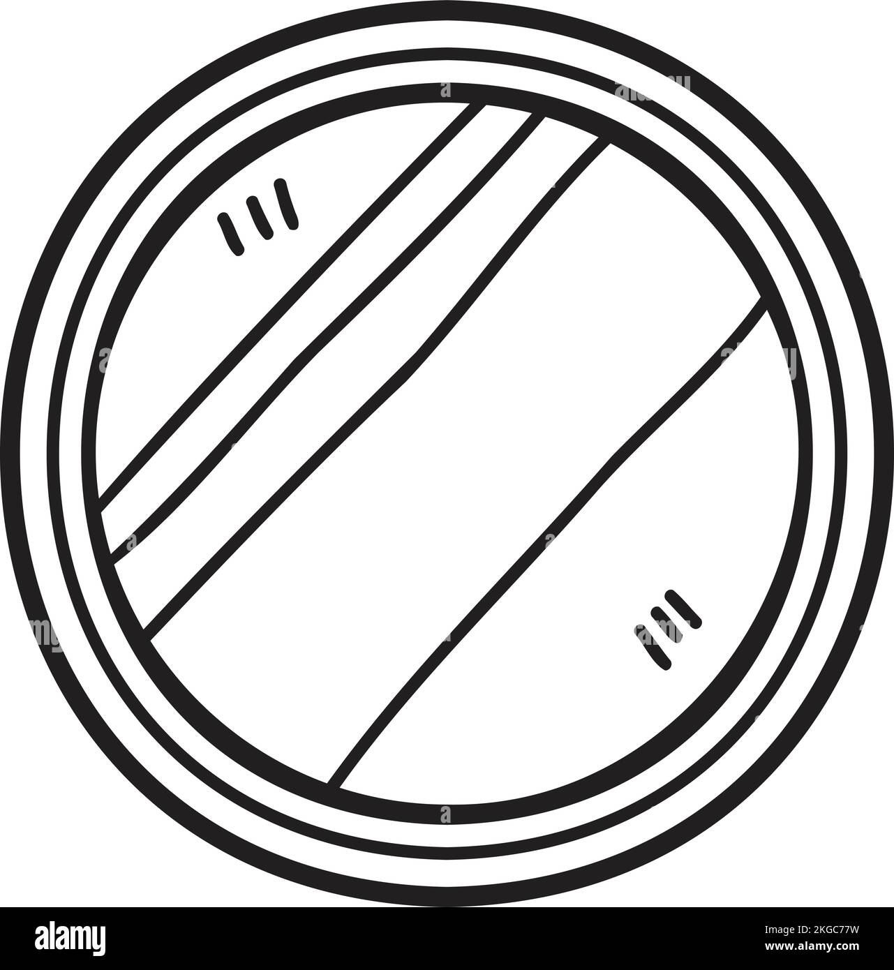 Hand Drawn round mirror illustration isolated on background Stock