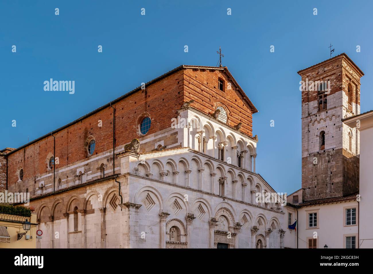 The Church of Santa Maria Forisportam in the historic center of Lucca, Italy, on a sunny day Stock Photo