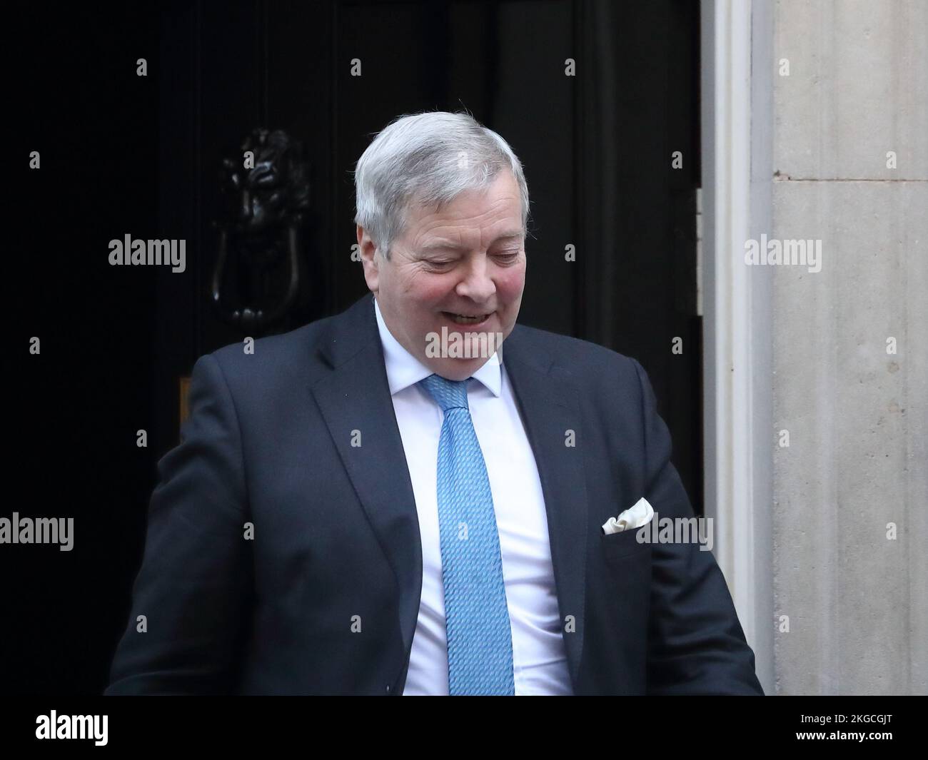Downing Street, London, UK. 22nd November 2022. Leader of the House of Lords Lord True leaves after the Cabinet Meeting at No 10 Downing Street. Stock Photo