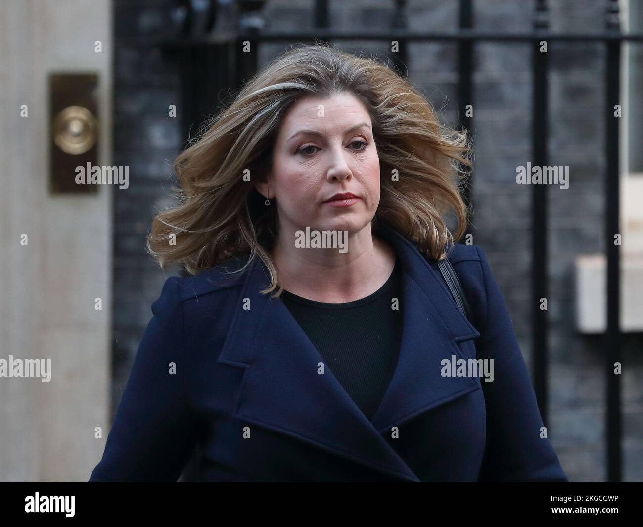 Downing Street, London, UK. 22nd November 2022. Leader of the House of Commons Penny Mordaunt leaves after the Cabinet Meeting at No 10 Downing Street. Stock Photo
