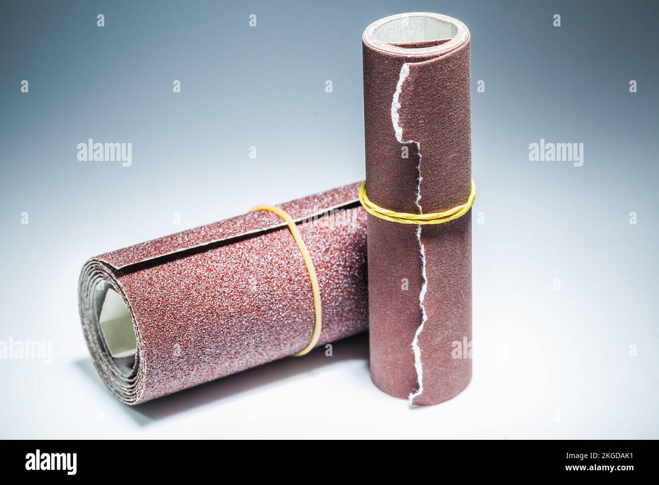 abrasive tools two rolls of sandpaper Stock Photo Alamy