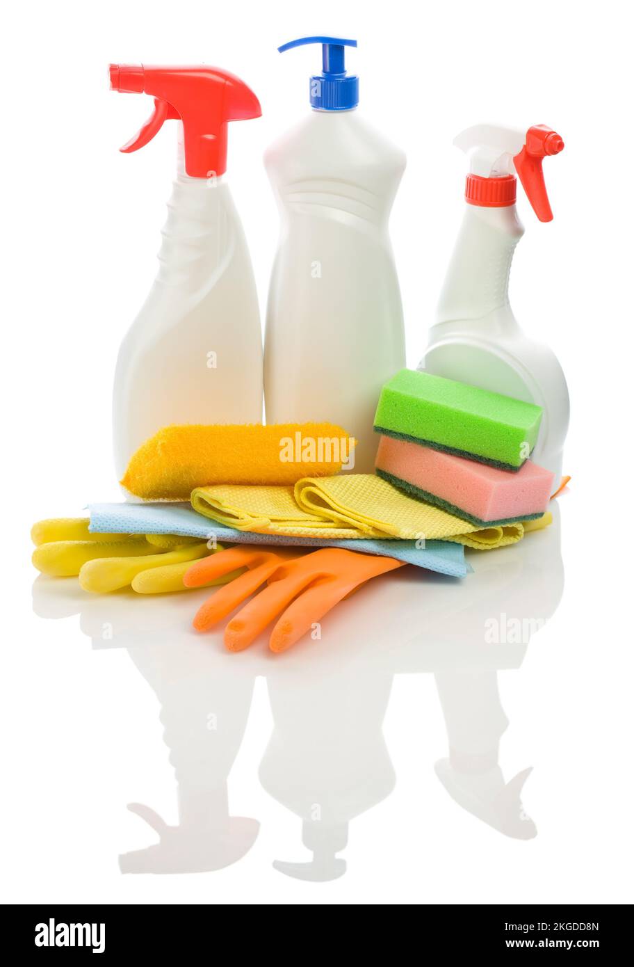 big set of objects for cleaning Stock Photo Alamy
