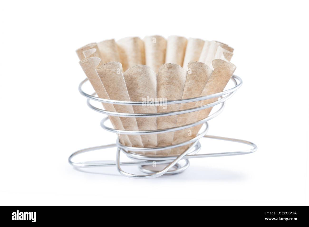 coffee dripper with paper filter isolated on white Stock Photo Alamy