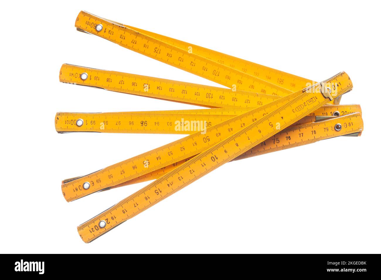 Measuring wooden meter isolated on white Stock Photo Alamy
